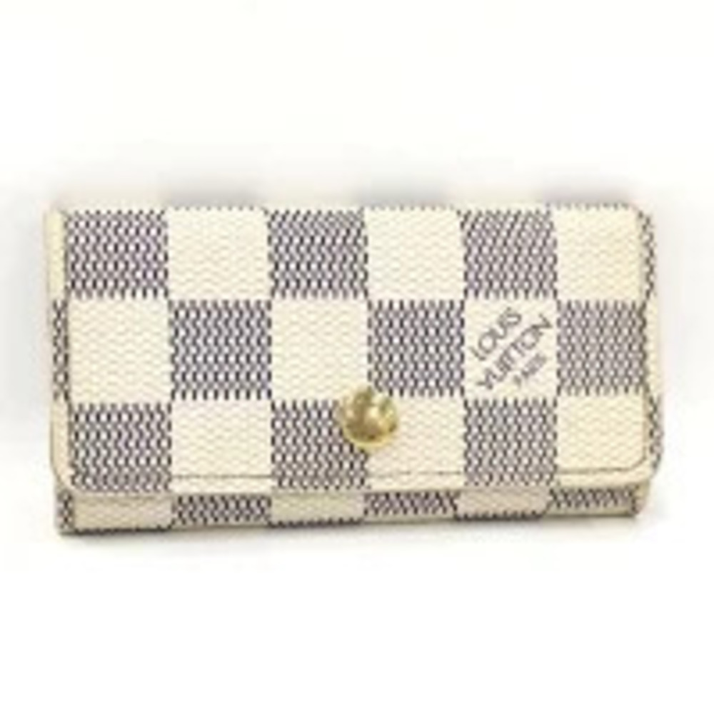 LOUIS VUITTON Multicles case Damier Azur White